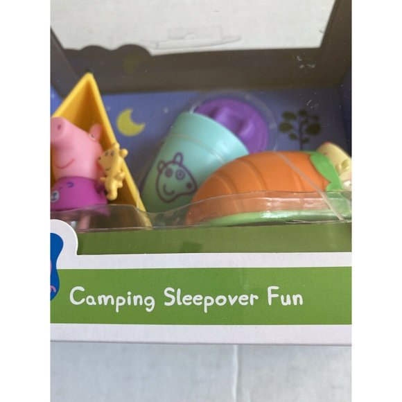 Peppa Pig Camping Sleepover Fun Playset Includes Peppa & Rebecca Rabbit Tent New - Picture 2 of 9